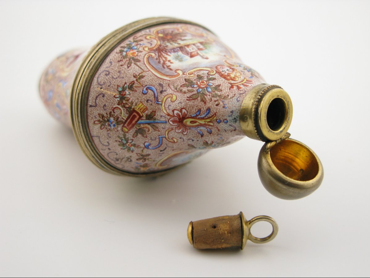 Ludwig Politzer Enamel And Silver-gilt Perfume/vinaigrette Bottle-photo-5