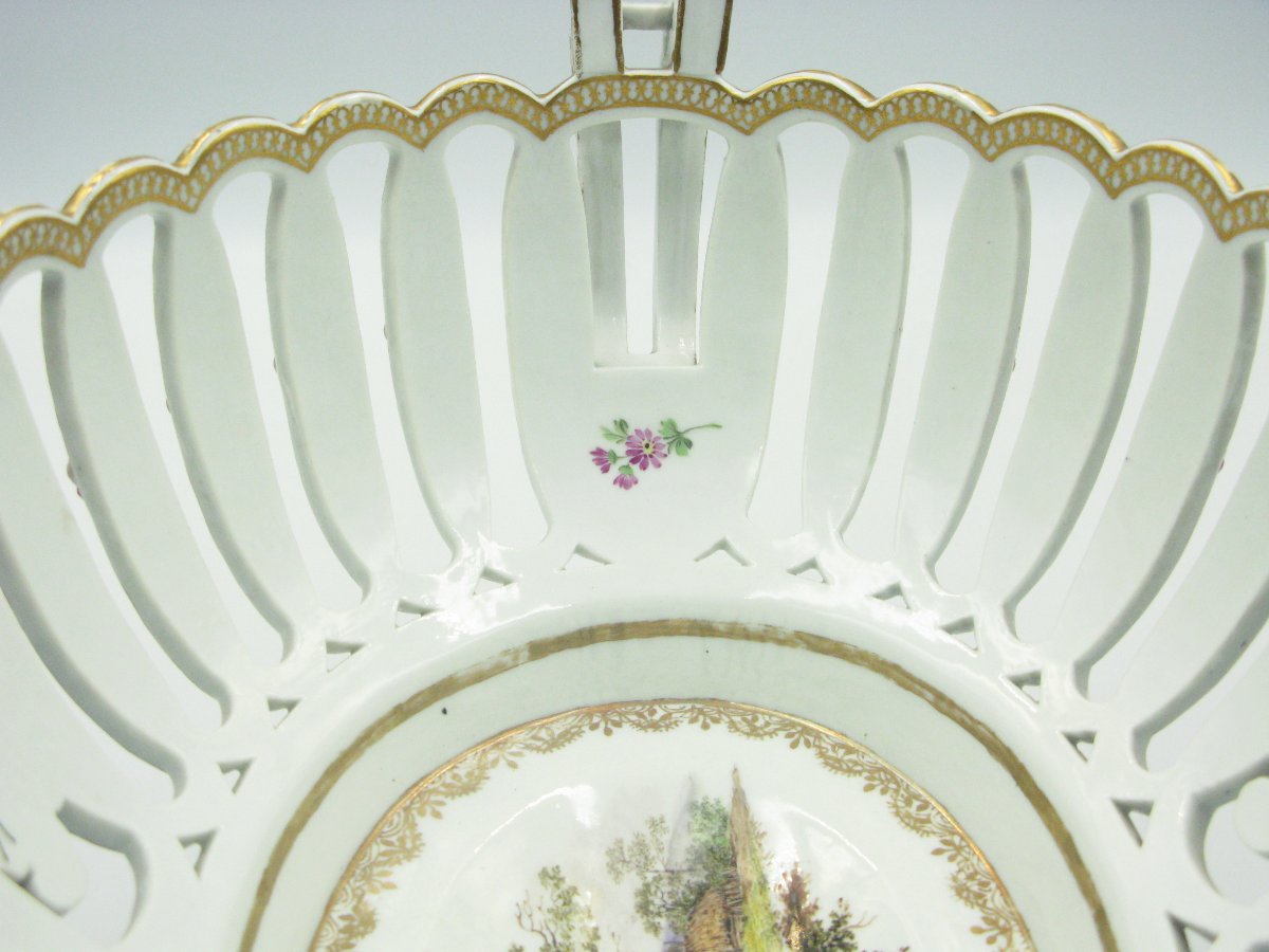 18th Century Meissen Porcelain Basket, Marcolini Period-photo-7