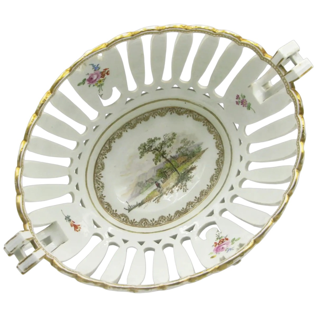 18th Century Meissen Porcelain Basket, Marcolini Period