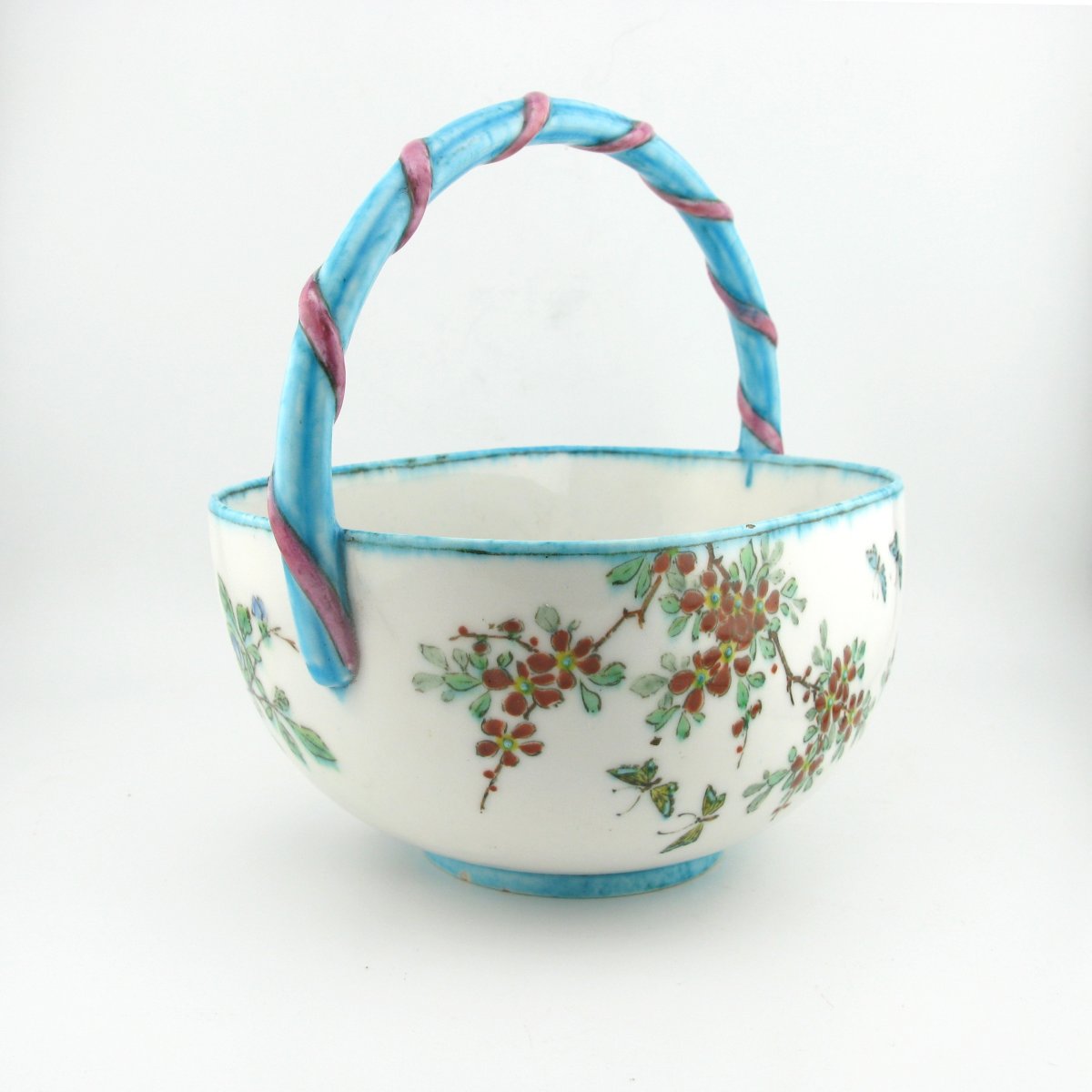 Théodore Deck (Français 1823-1891) Panier en poterie du XIXe siècle-photo-3