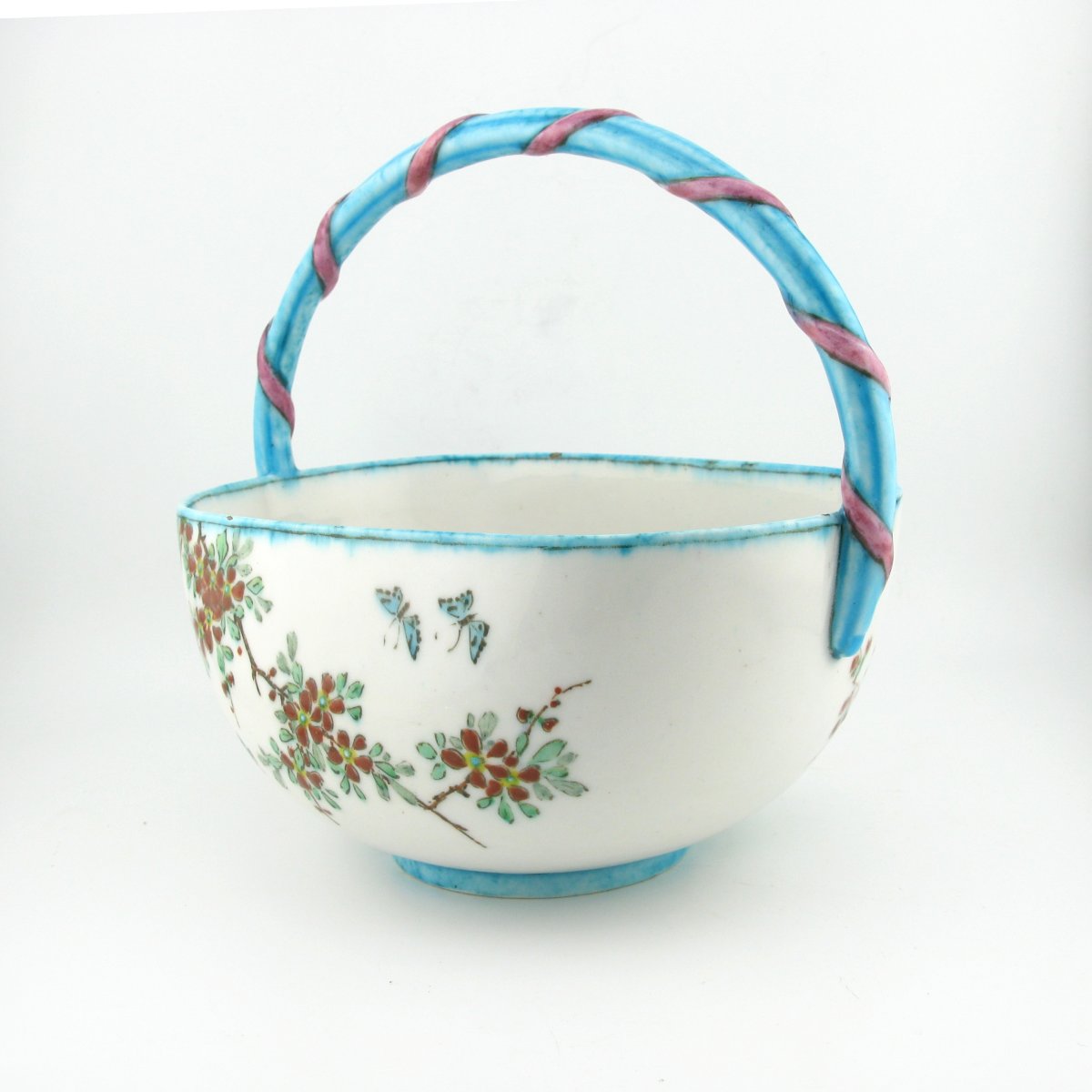 Théodore Deck (Français 1823-1891) Panier en poterie du XIXe siècle-photo-4