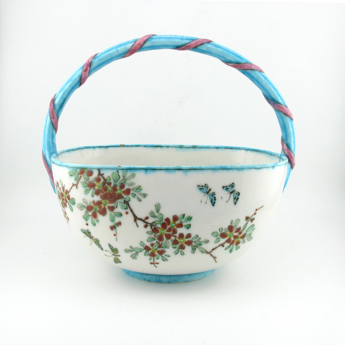 Théodore Deck (Français 1823-1891) Panier en poterie du XIXe siècle-photo-2