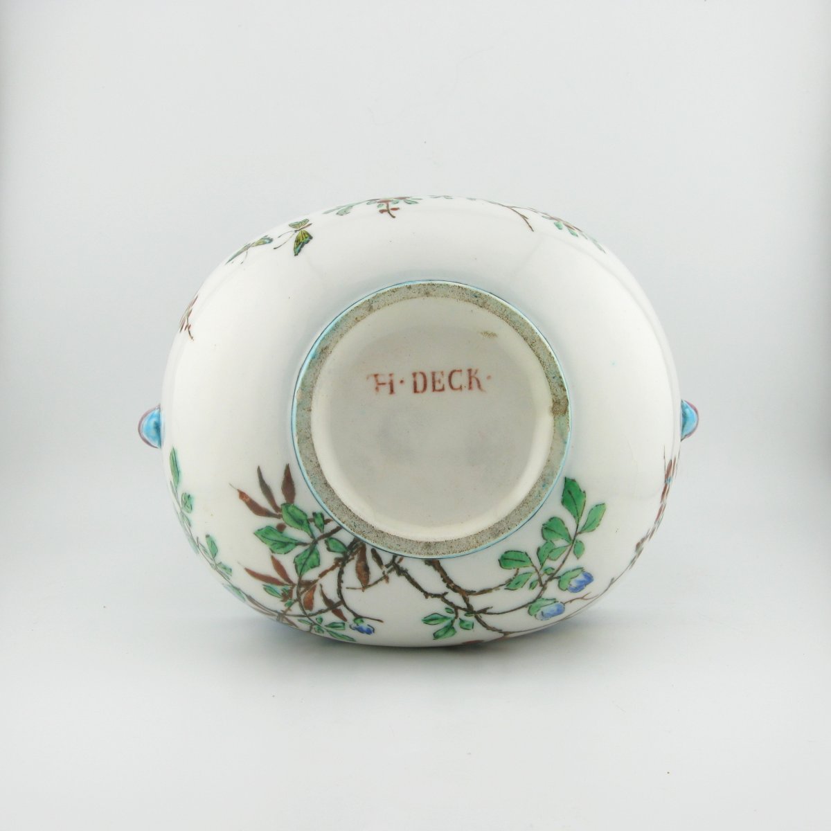 Théodore Deck (Français 1823-1891) Panier en poterie du XIXe siècle-photo-4