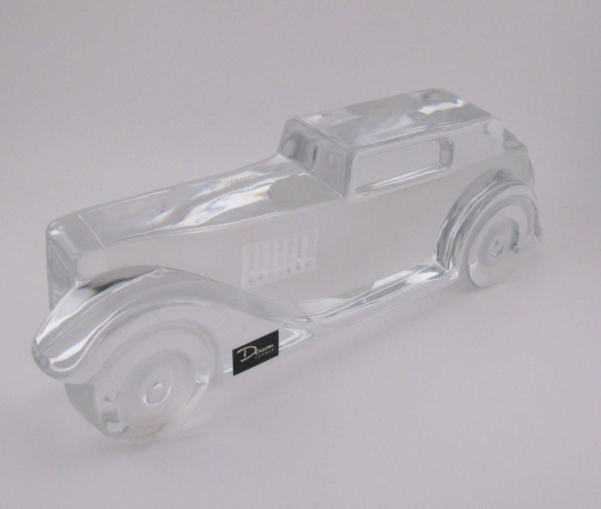Sculpture de voiture/presse-papier vintage en cristal Daum Marly