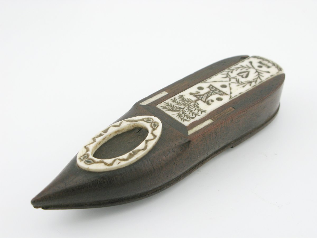 C1800 Napoleonic Or American Prisoner Of War Wooden Shoe Dominoes Set -photo-2