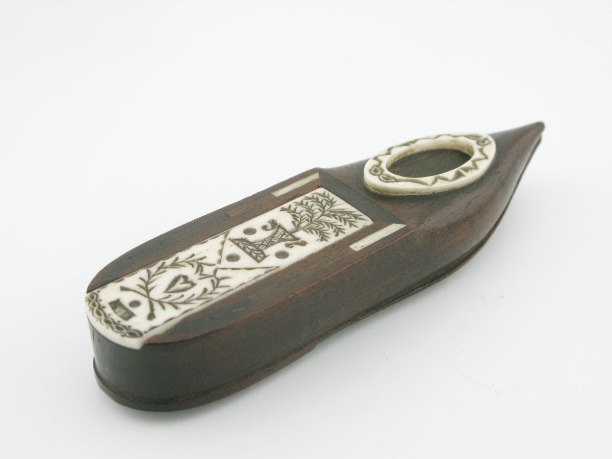 C1800 Napoleonic Or American Prisoner Of War Wooden Shoe Dominoes Set -photo-4