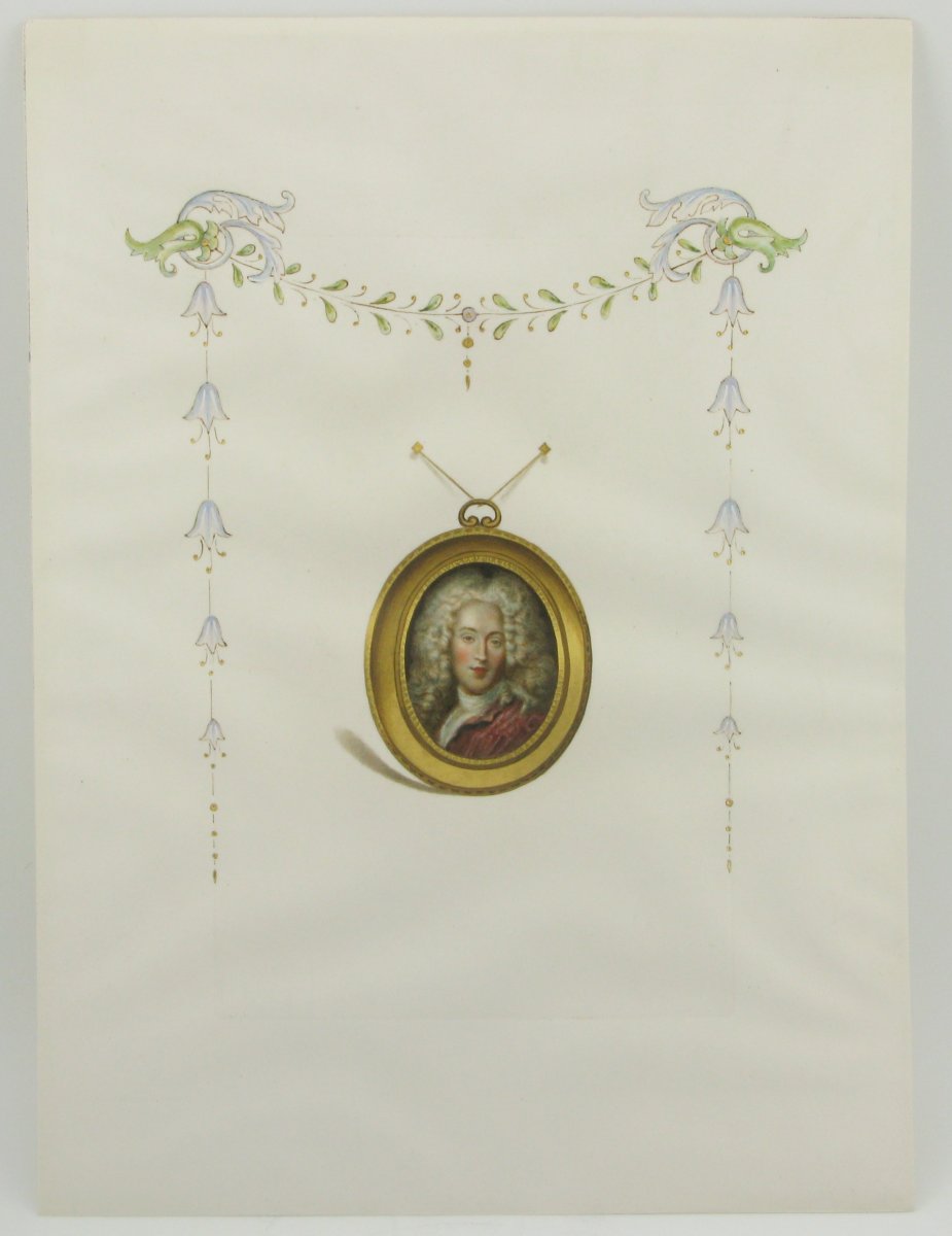 Portrait miniature en trompe-l'œil du XIXe siècle d'un gentilhomme-photo-2
