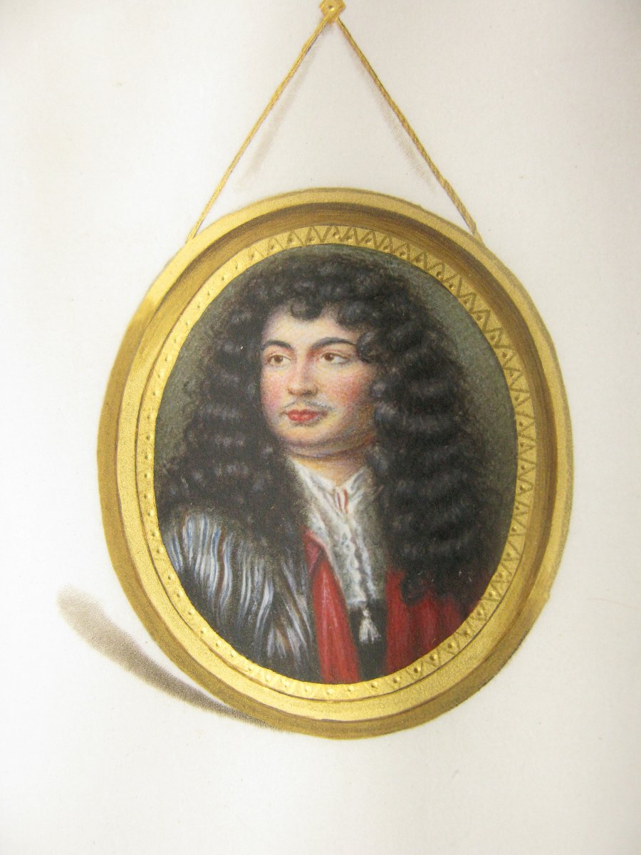 Portrait miniature en trompe-l'œil du XIXe siècle d'un gentilhomme -photo-4