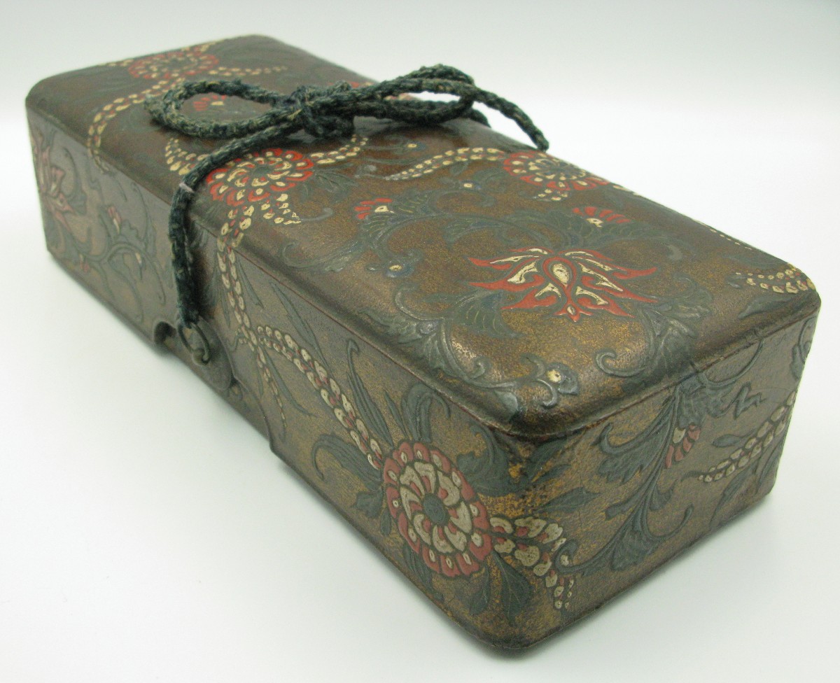 Boîte aux lettres en laque japonaise insolite de la période Edo (fubako)-photo-4