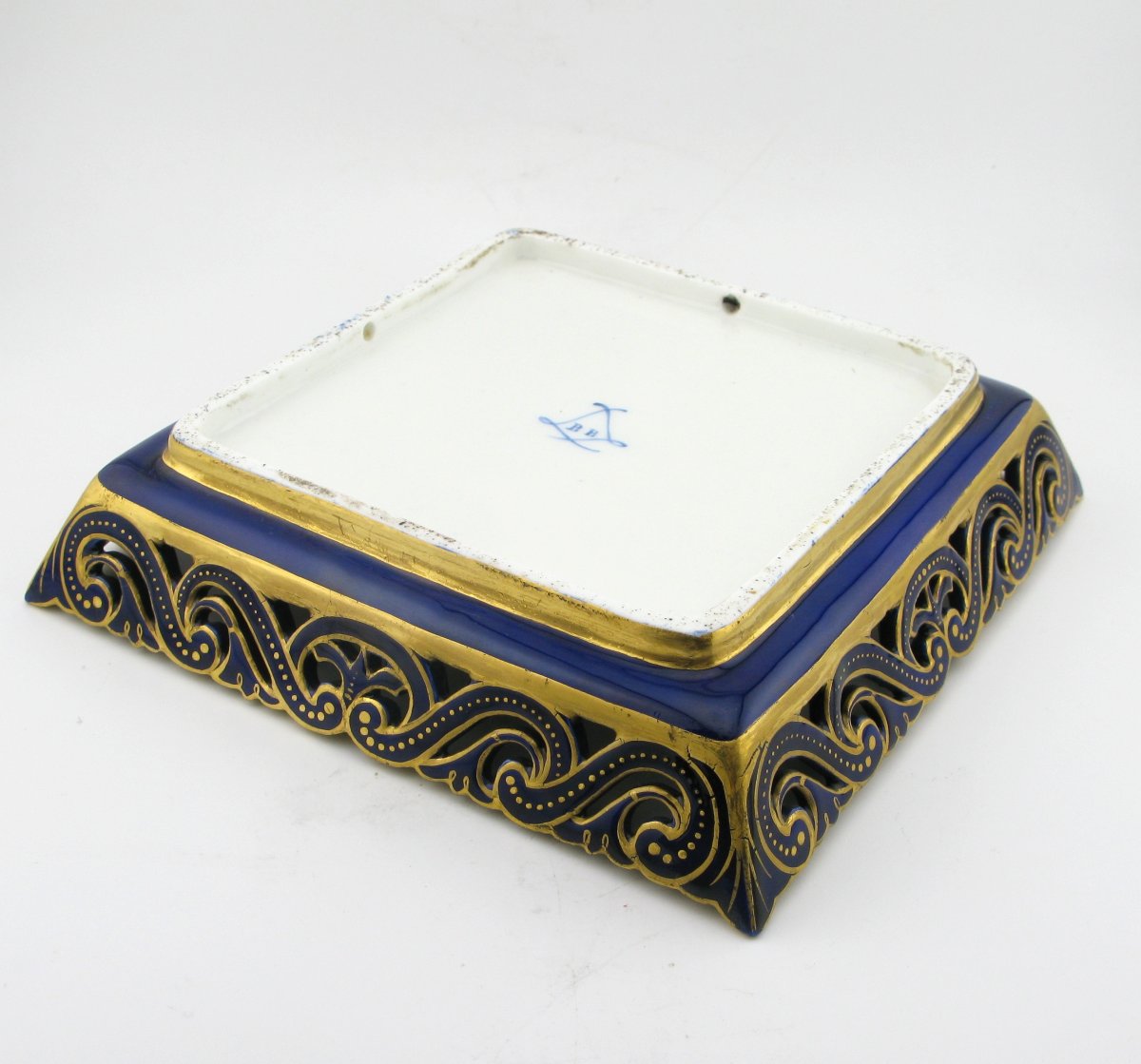 Sevres Soft Paste Porcelain Jewelled Open Square Tray, The Porcelain C.1779-photo-3