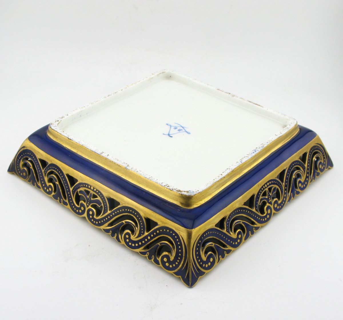 Sevres Soft Paste Porcelain Jewelled Open Square Tray, The Porcelain C.1779-photo-5