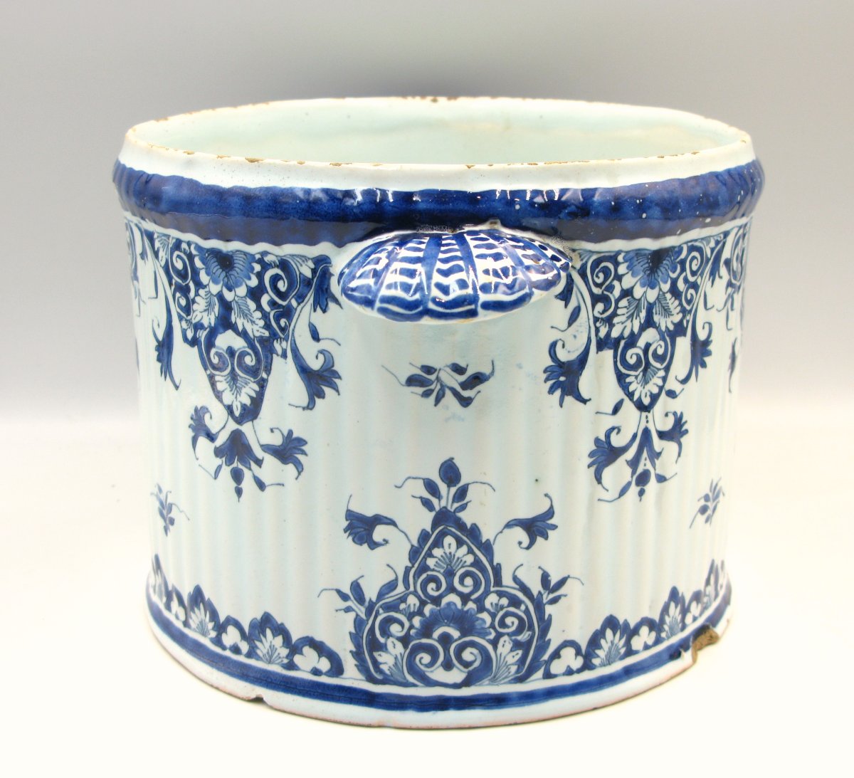 Rouen Circa 1700 Blue & White Faience Bottle Coolers-photo-2