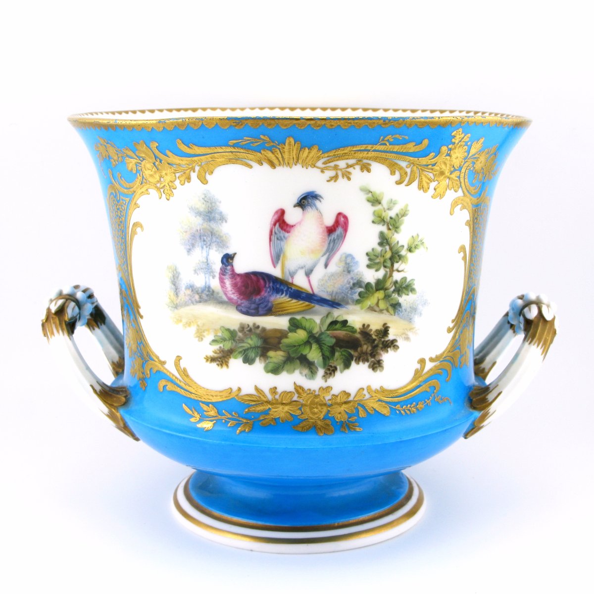 Sevres Style Porcelain Bleu Celeste Campagna Vase-photo-2