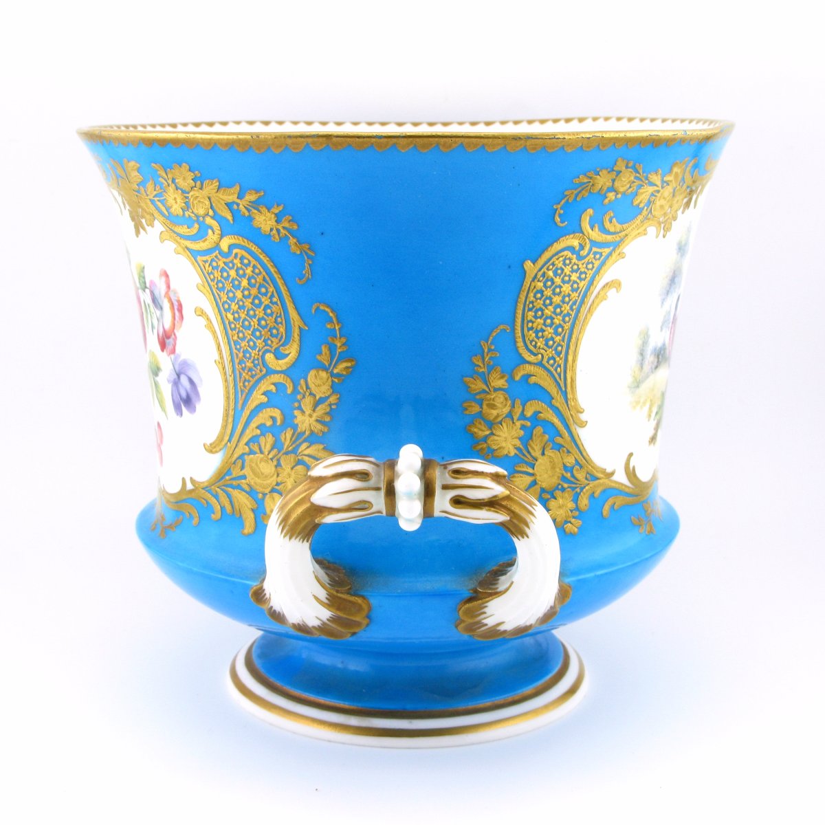Sevres Style Porcelain Bleu Celeste Campagna Vase-photo-3