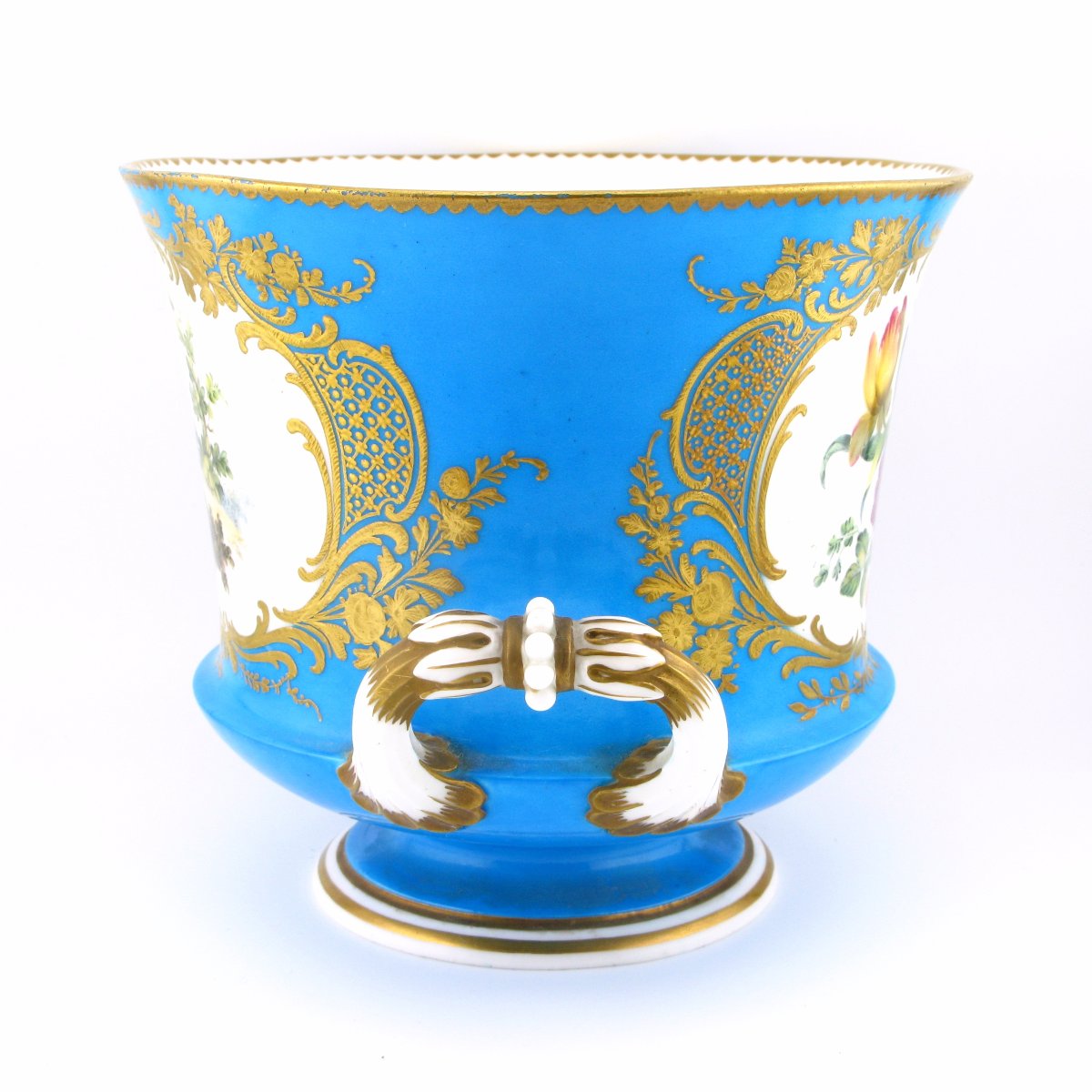 Sevres Style Porcelain Bleu Celeste Campagna Vase-photo-4