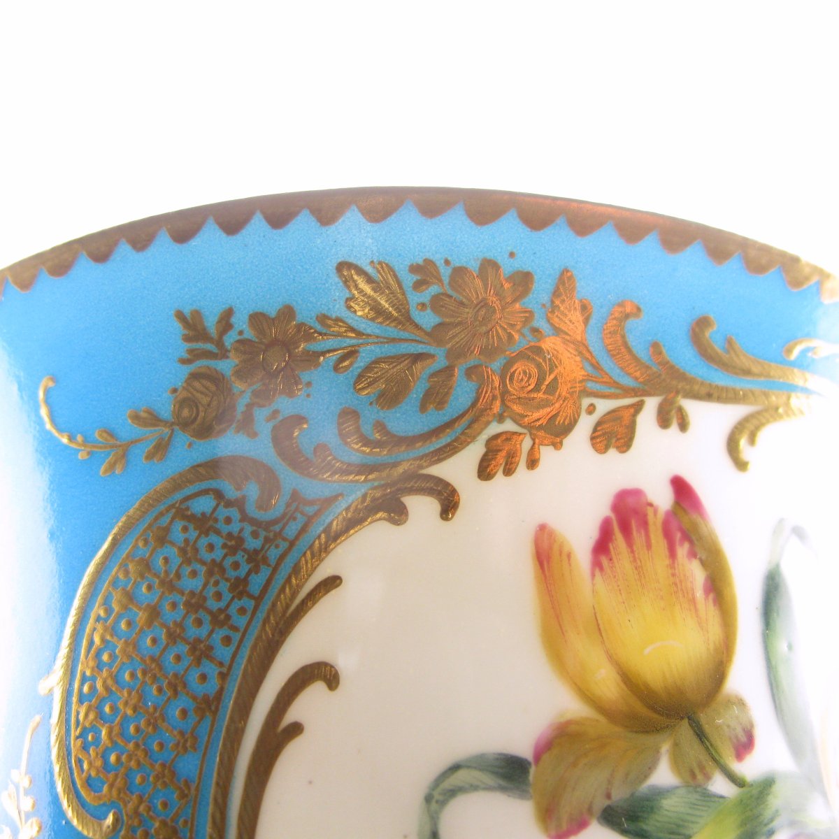 Sevres Style Porcelain Bleu Celeste Campagna Vase-photo-6
