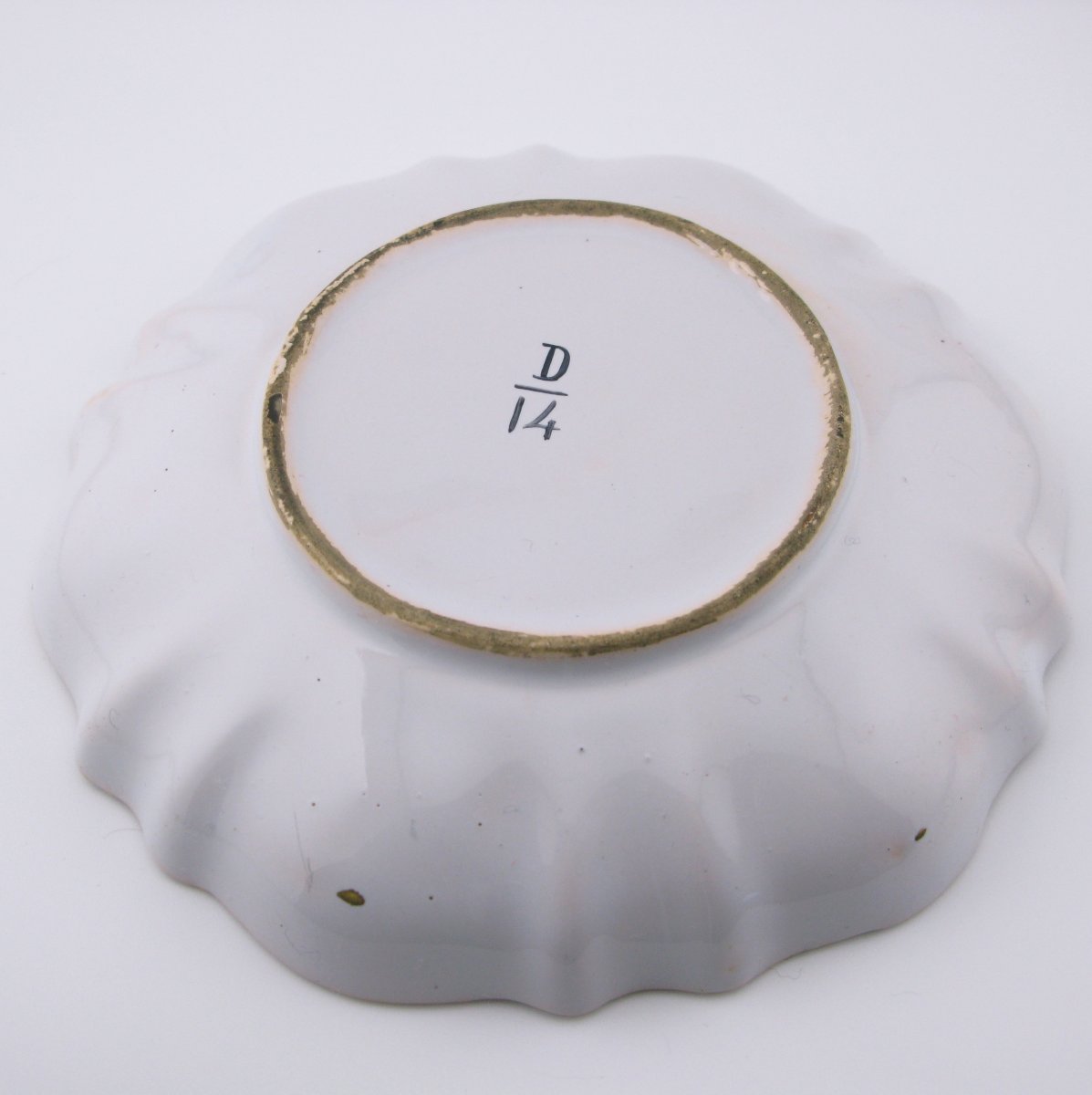 Tasse et soucoupe anciennes en faïence continentale, décor de style Meissen-photo-3