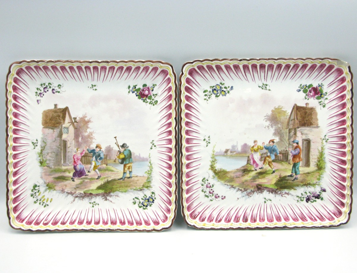 Pair Of Veuve Perrin Marseille Faience Dishes, 18th Century