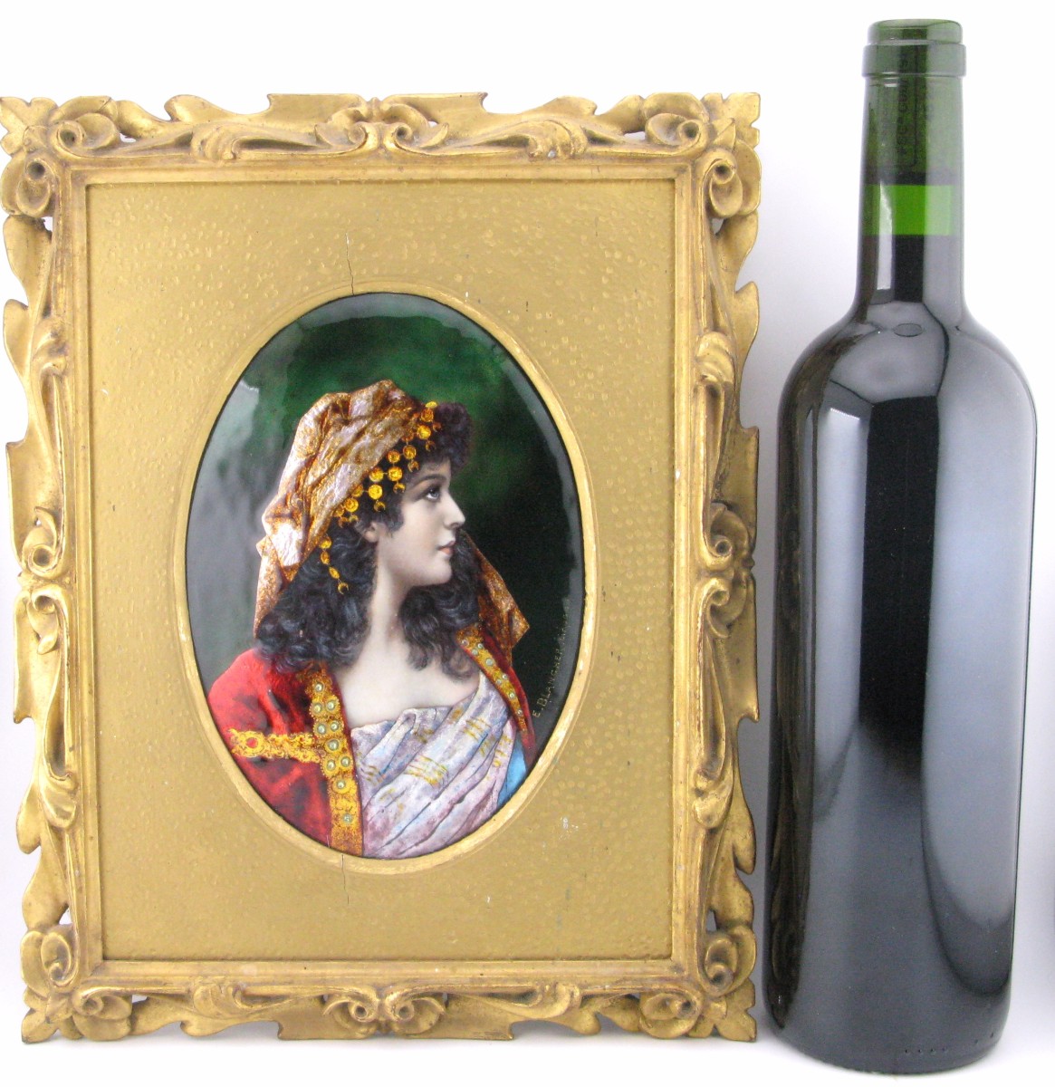 Ernest Blancher (french 1855-1935), Limoges Enamel Portrait-photo-1