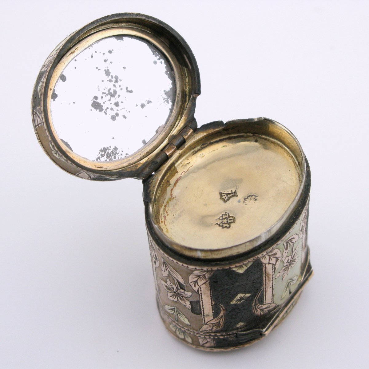 Combinaison boîte à tabac/boîte à priser en argent français du XVIIIe siècle-photo-4