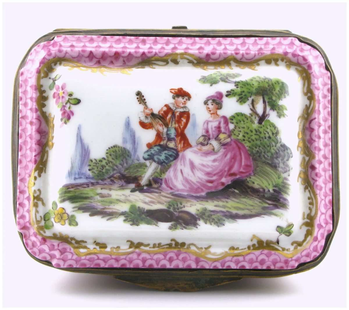 French Samson Hochst Style Porcelain Box-photo-2