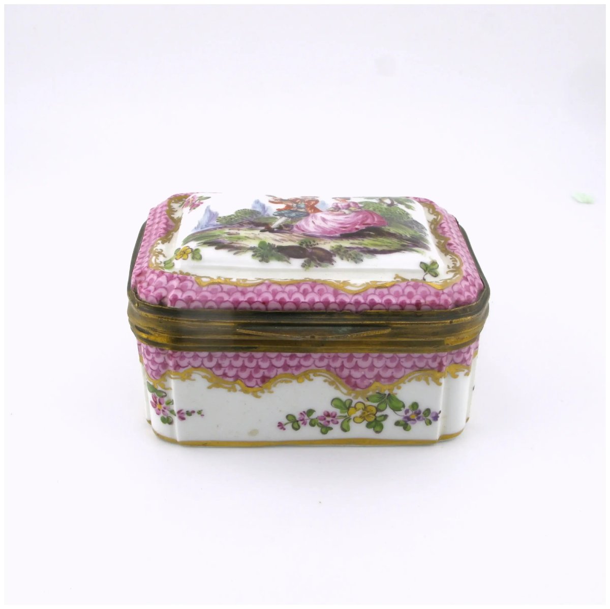 French Samson Hochst Style Porcelain Box-photo-3