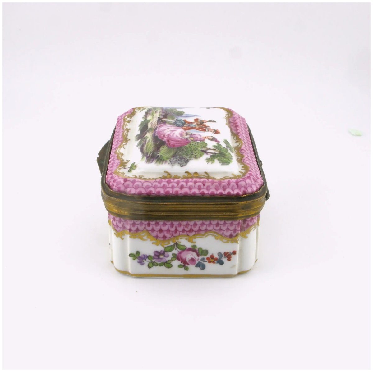 French Samson Hochst Style Porcelain Box-photo-4