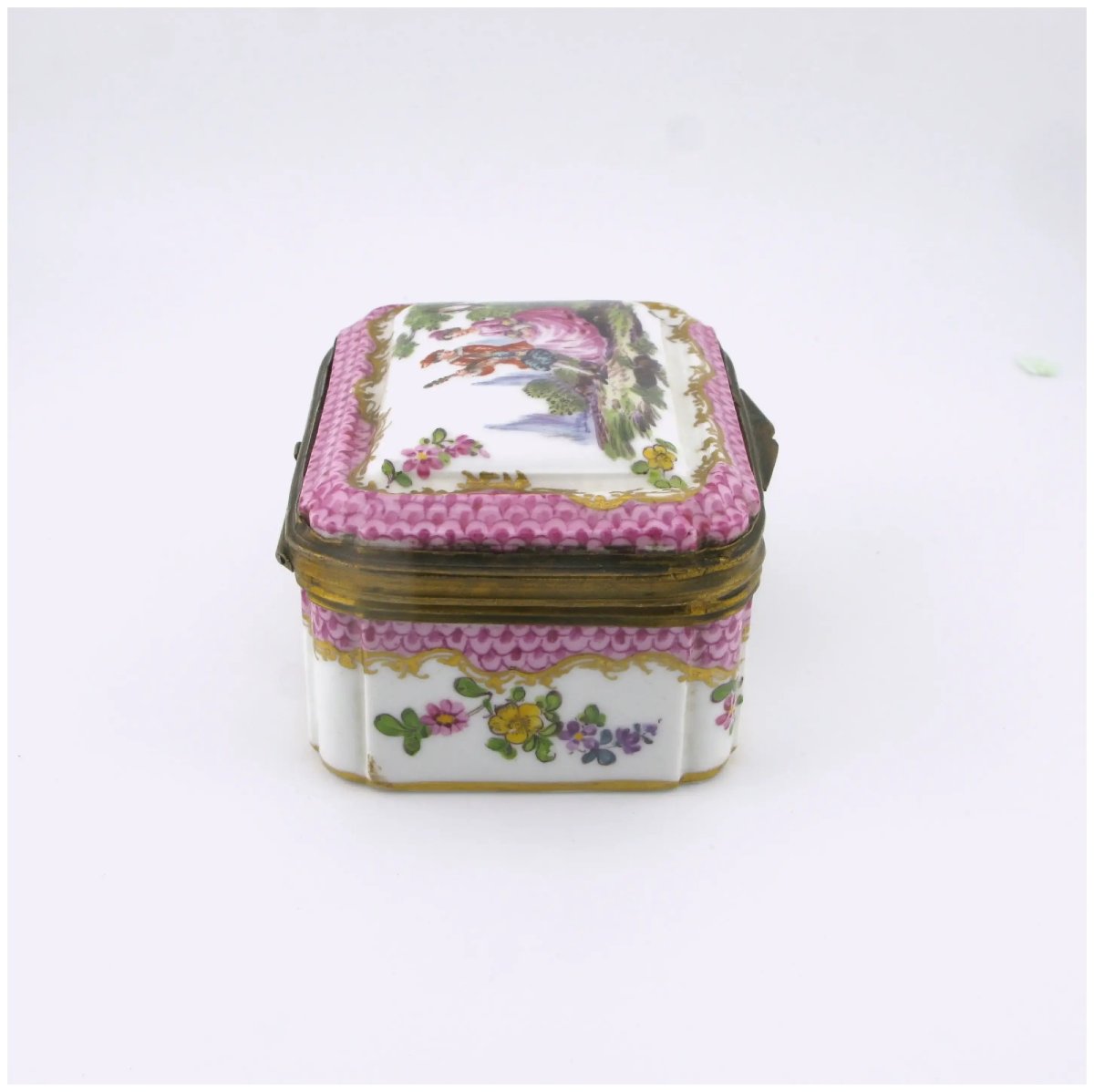 French Samson Hochst Style Porcelain Box-photo-2