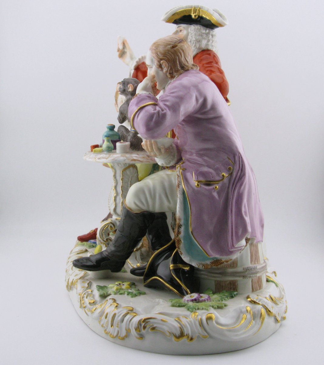 Groupe figuratif en porcelaine de Meissen, Le Dentiste, d'après Kändler-photo-3