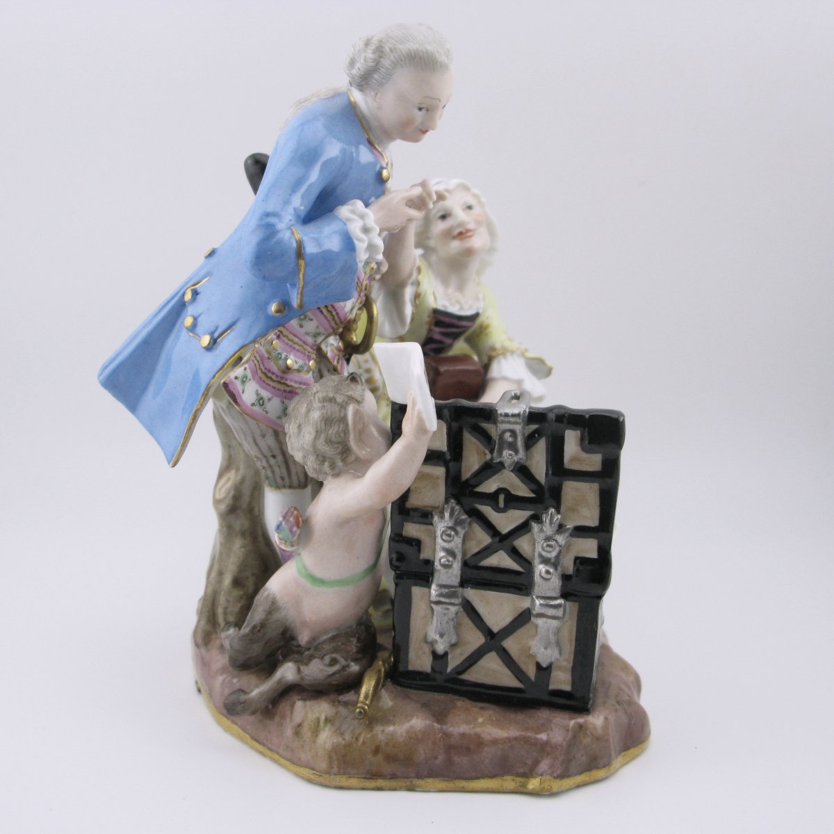 Meissen Porcelain Figural Group 19thc The Inheritance Hunter (erbschleicher) After Kaendler-photo-3