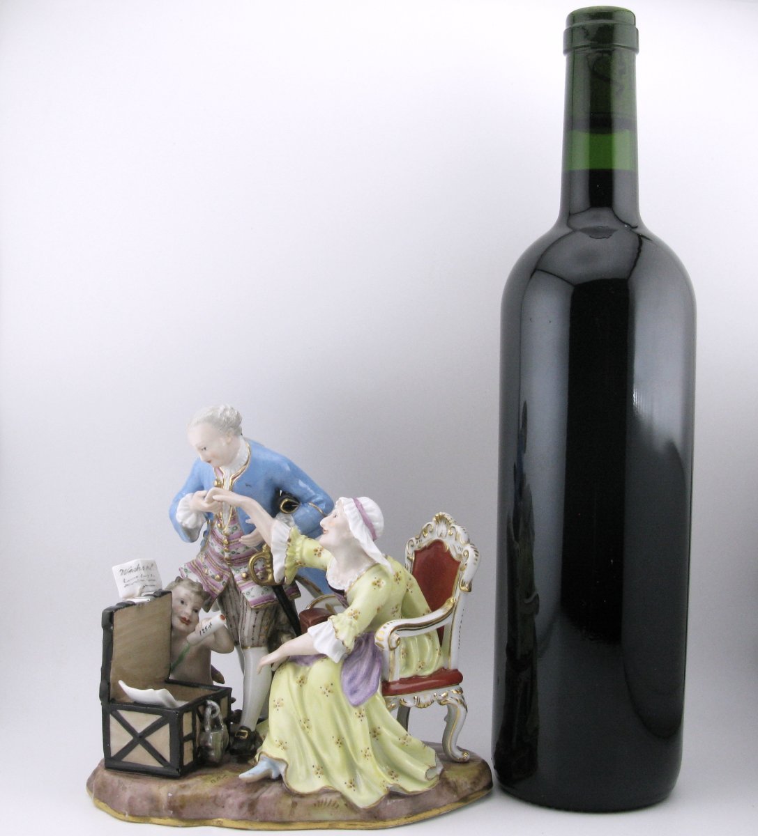 Meissen Porcelain Figural Group 19thc The Inheritance Hunter (erbschleicher) After Kaendler-photo-7