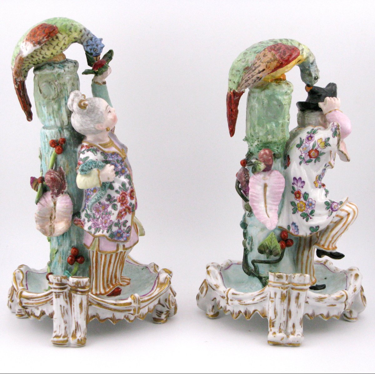 Paire de figurines en porcelaine de Thuringe (Allemagne), XVIIIe siècle, à décor chinois-photo-3