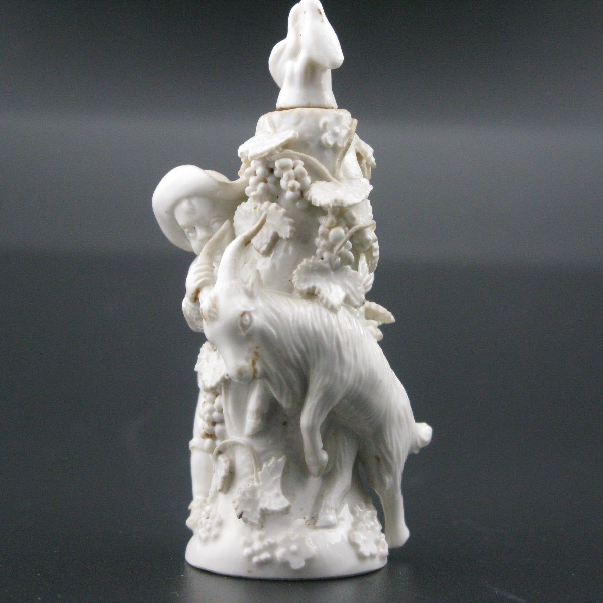 18th-century Chelsea Porcelain Figural Scent Bottle Boy With Goat-photo-2