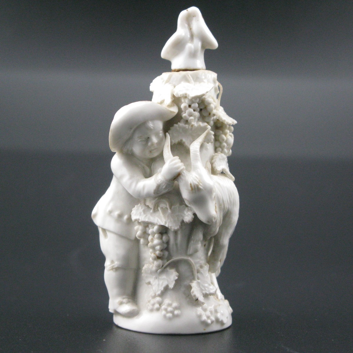 18th-century Chelsea Porcelain Figural Scent Bottle Boy With Goat