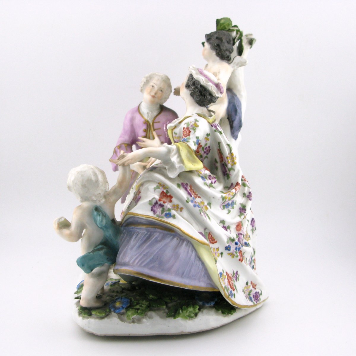 Groupe figuratif en porcelaine de Meissen Les Fiançailles J J Kändler, vers 1745-photo-3