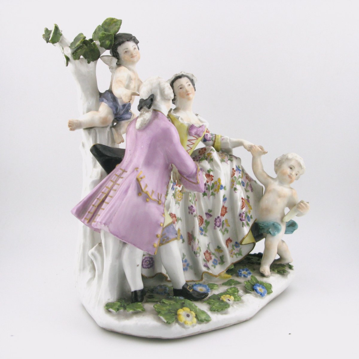 Groupe figuratif en porcelaine de Meissen Les Fiançailles J J Kändler, vers 1745-photo-3
