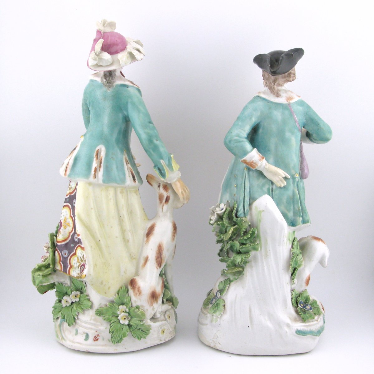 Pair Of Chelsea Porcelain Figures, Red Anchor, Hunter And Lady, Circa 1755-photo-1