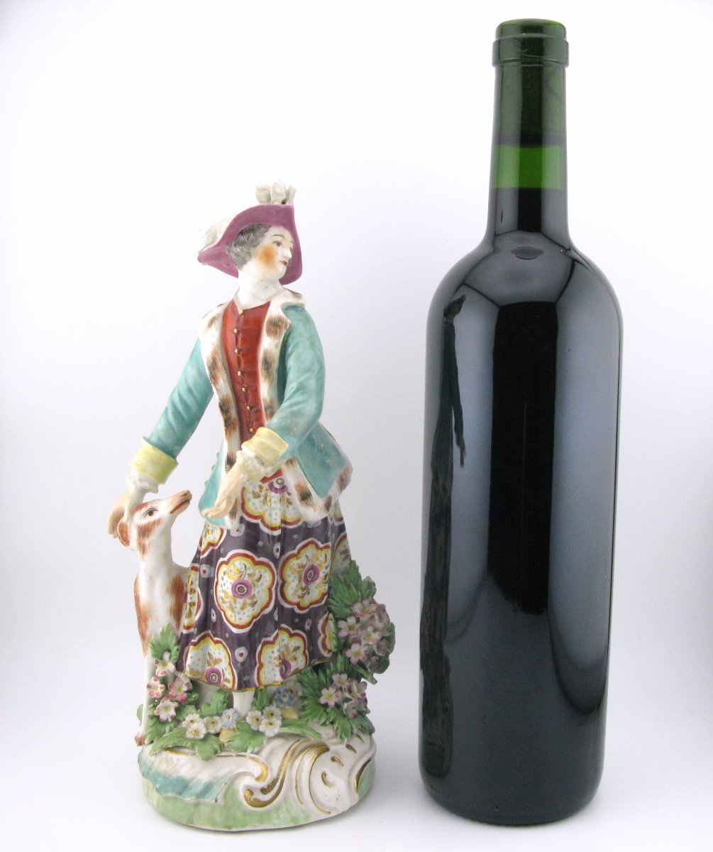 Pair Of Chelsea Porcelain Figures, Red Anchor, Hunter And Lady, Circa 1755-photo-6