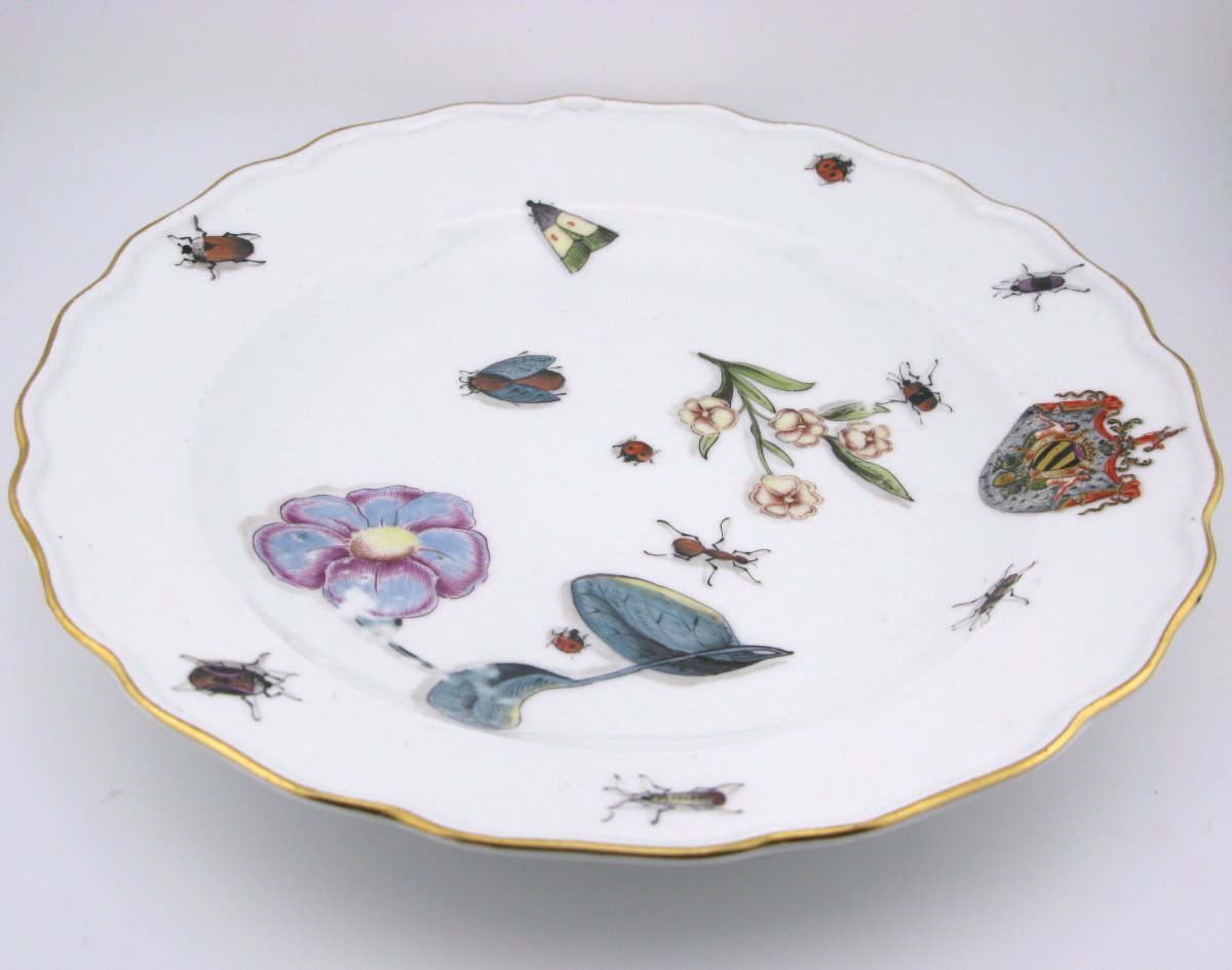 18th-century Meissen Armorial Porcelain Plate Ferrero Service, C1740-photo-3