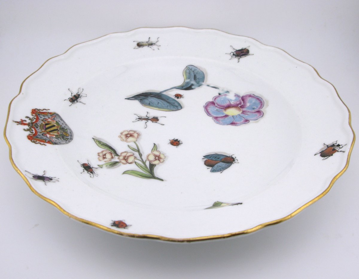 18th-century Meissen Armorial Porcelain Plate Ferrero Service, C1740-photo-1