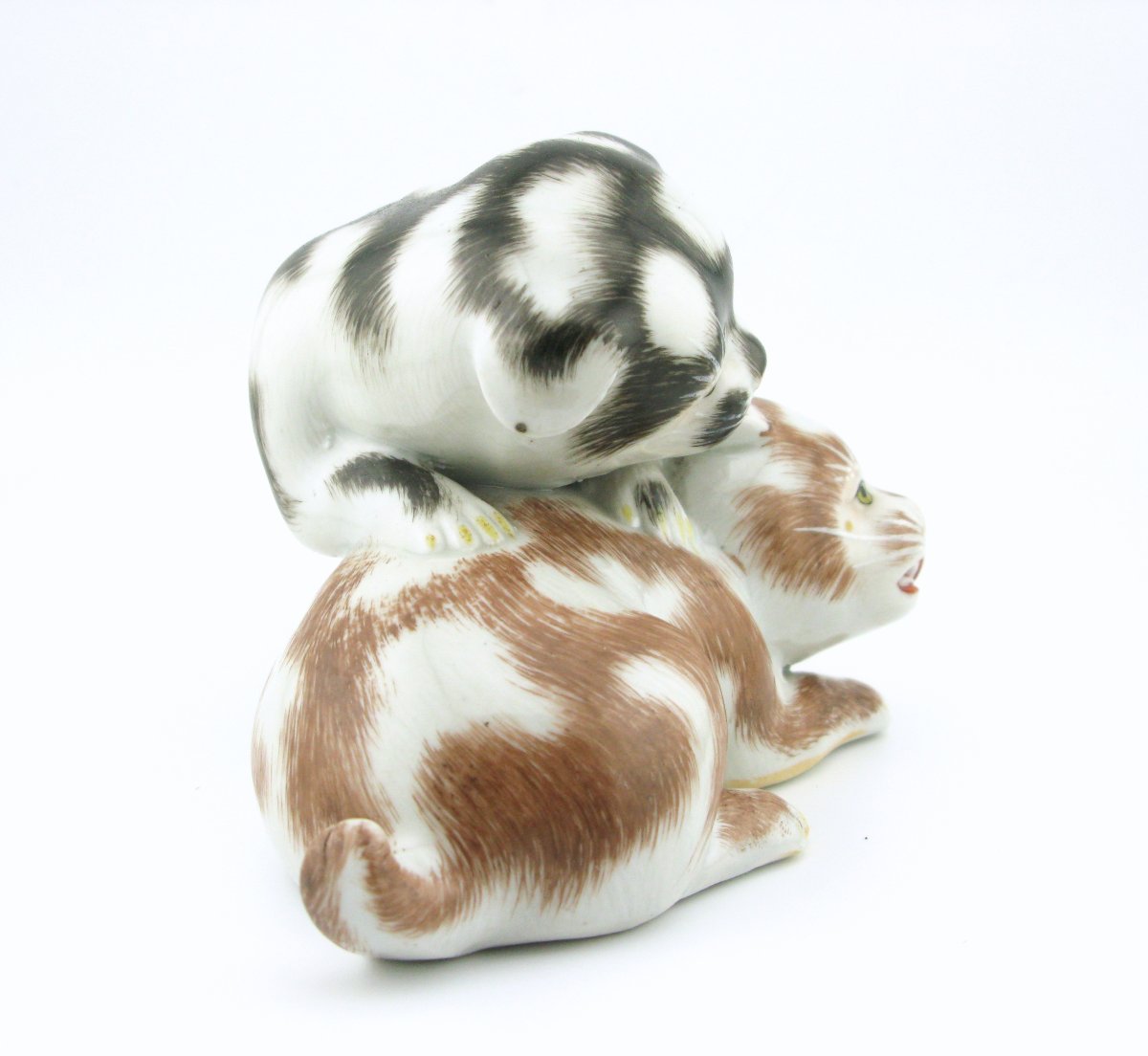 Japanese Meiji Period Kutani Porcelain Chin Dogs/puppies-photo-2