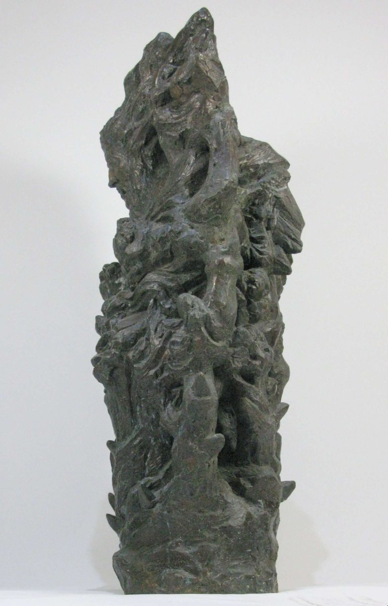 Milton Horn (american 1906-1995) Monumental Bronze Sculpture-photo-3