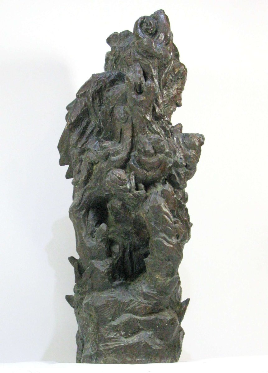 Milton Horn (american 1906-1995) Monumental Bronze Sculpture-photo-2