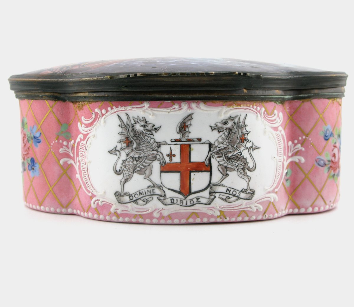 18th-century English London Enamel Table Snuff/trinket Box Old London Bridge-photo-3