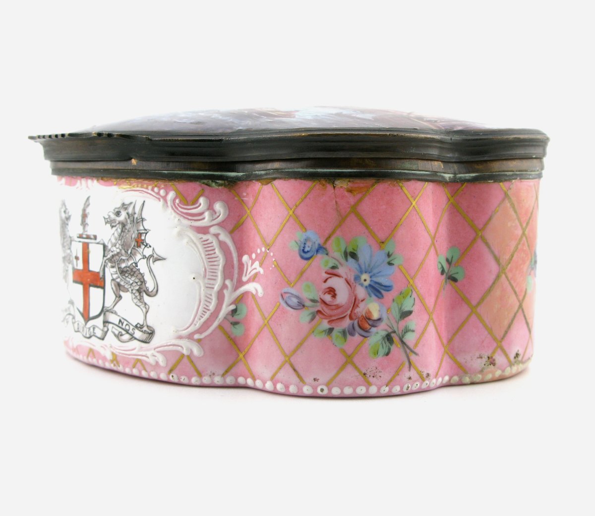 18th-century English London Enamel Table Snuff/trinket Box Old London Bridge-photo-4