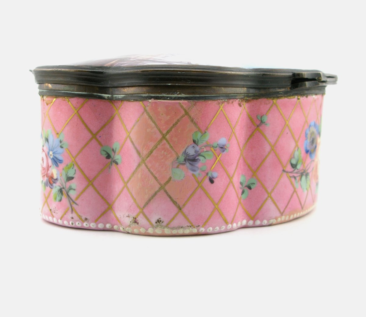 18th-century English London Enamel Table Snuff/trinket Box Old London Bridge-photo-1