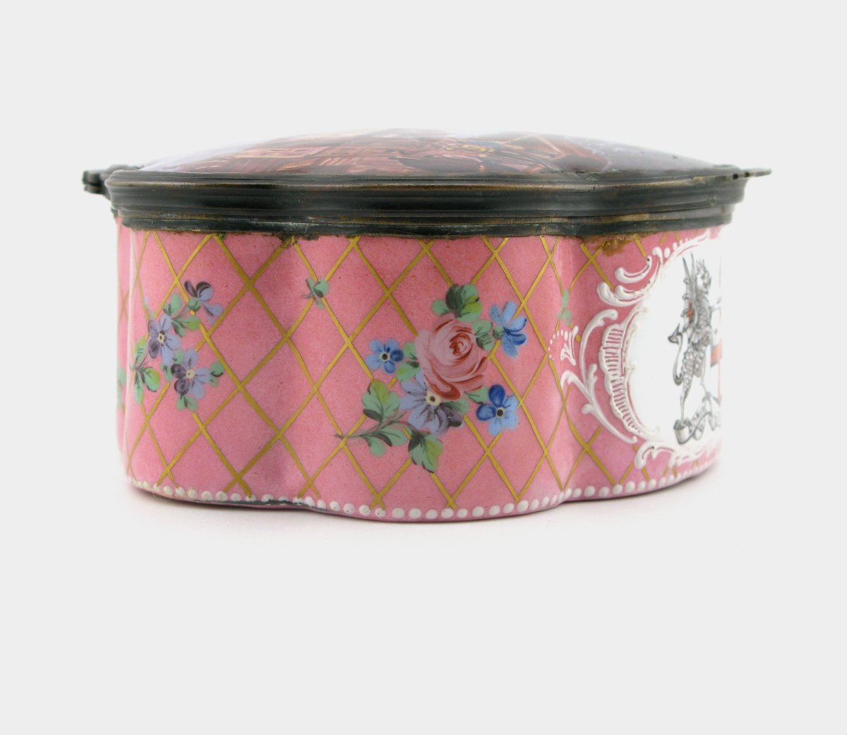 18th-century English London Enamel Table Snuff/trinket Box Old London Bridge-photo-3