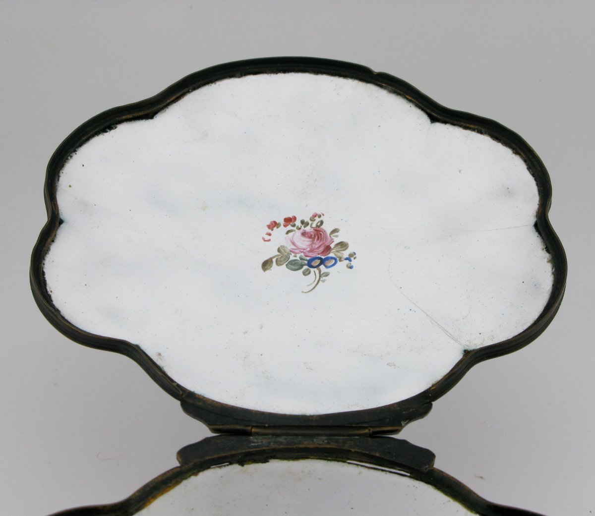 18th-century English London Enamel Table Snuff/trinket Box Old London Bridge-photo-4