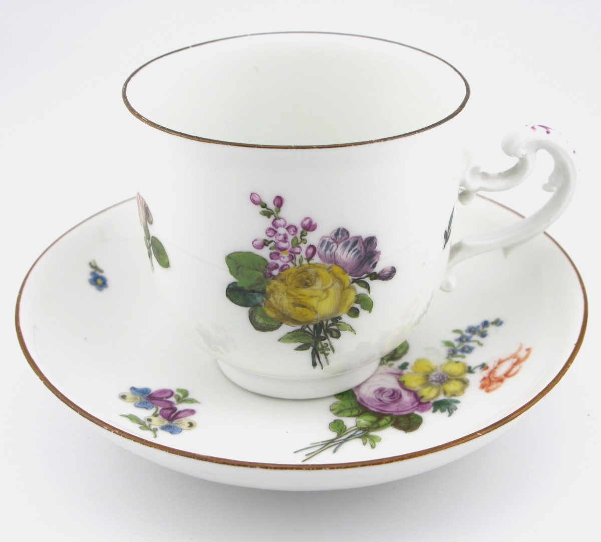 Tasse et soucoupe en porcelaine de Meissen, XVIIIe siècle, vers 1740