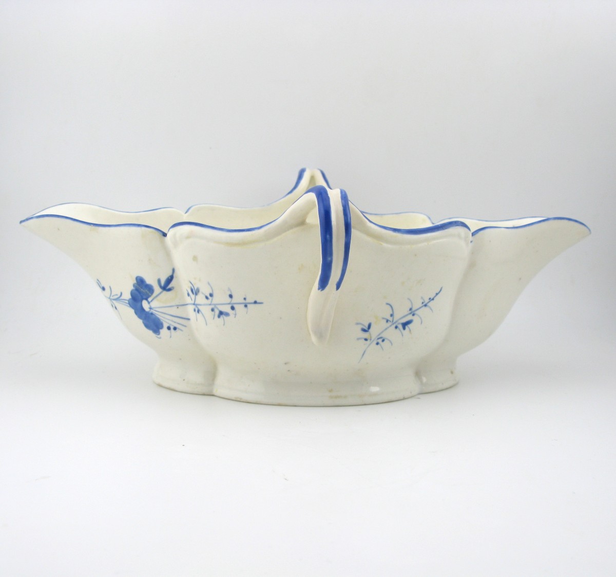 18th-century Chantilly Soft Paste Porcelain Sauceboat, C.1770